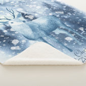 Winter Deer Snowy Mountain Weihnachten Sherpadecke (3/4)