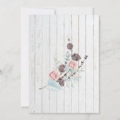 Winter Deer Watercolor auf Holzhochzeit Einladung (Rückseite)