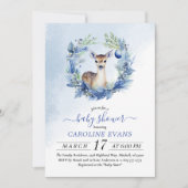 Winter Deer Watercolor Babydusche Einladung (Vorderseite)
