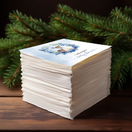 Winter Deer Watercolor Babydusche Serviette