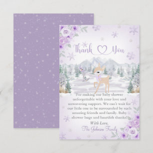 Winter Deh Lila Snowflake Babydusche Dankeskarte