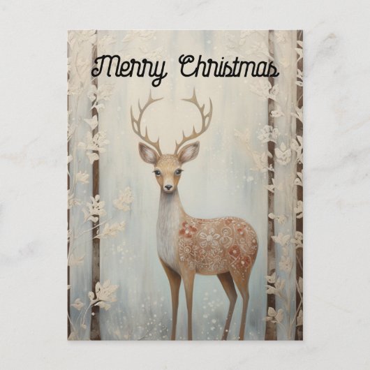 Winter Dei in Forest Merry Weihnachten Postkarte (Vorderseite)