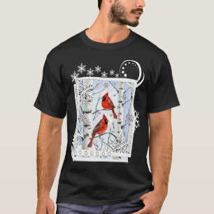 Winter-Dekor Birken Schneeflocken-Design T-Shirt