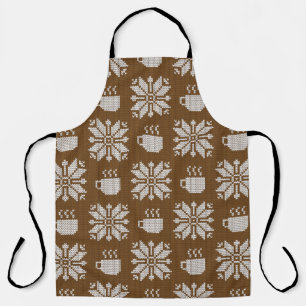 Winter: Dekorative Teekuppen Schürze