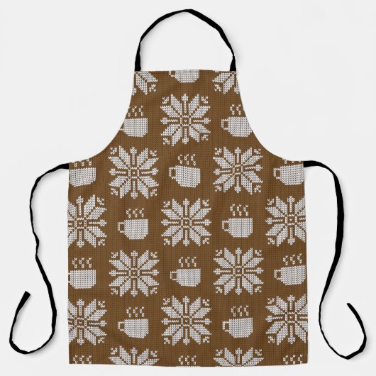Winter: Dekorative Teekuppen Schürze (Vorderseite)