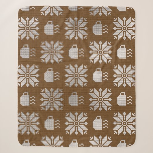Winter: Dekorative Teekuppen Sherpadecke (Vorderseite)