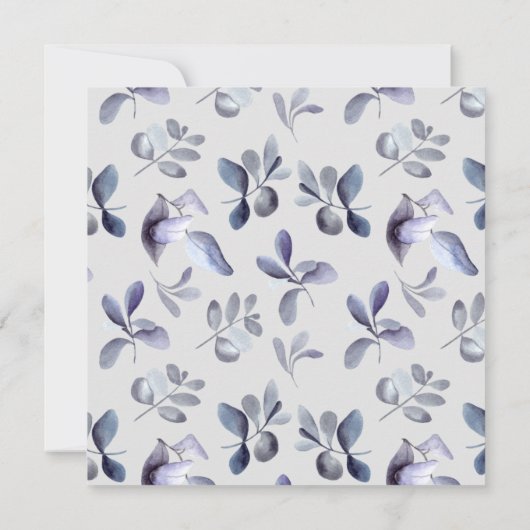 Winter Delicate Hydrangea Bloral Wedding Einladung (Rückseite)