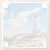 Winter des Leuchtturm-| in Peggy Bucht, Glasuntersetzer (Rückseite)