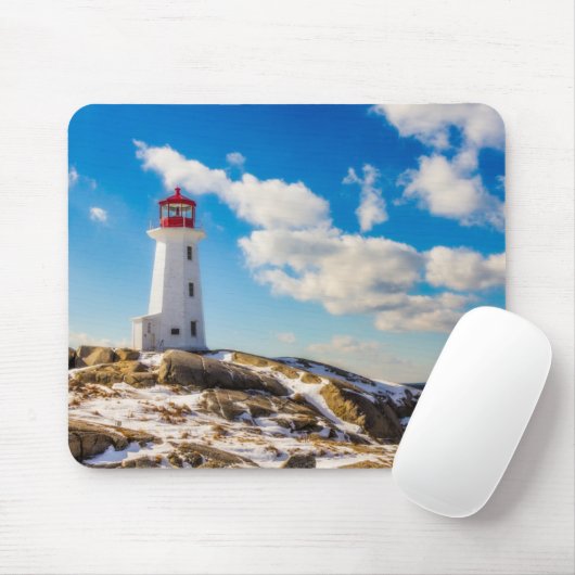 Winter des Leuchtturm-| in Peggy Bucht, Mousepad (Mit Mouse)