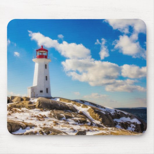 Winter des Leuchtturm-| in Peggy Bucht, Mousepad (Vorne)