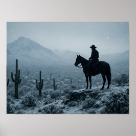 Winter Desert Print - Rare Snowy Western Landscape Poster