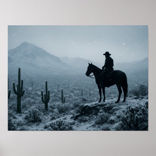 Winter Desert Print - Rare Snowy Western Landscape Poster (Vorne)