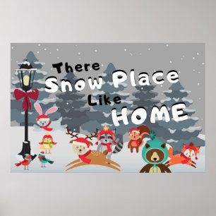 "Winter Design Cartoon Animal" Wall Art Poster