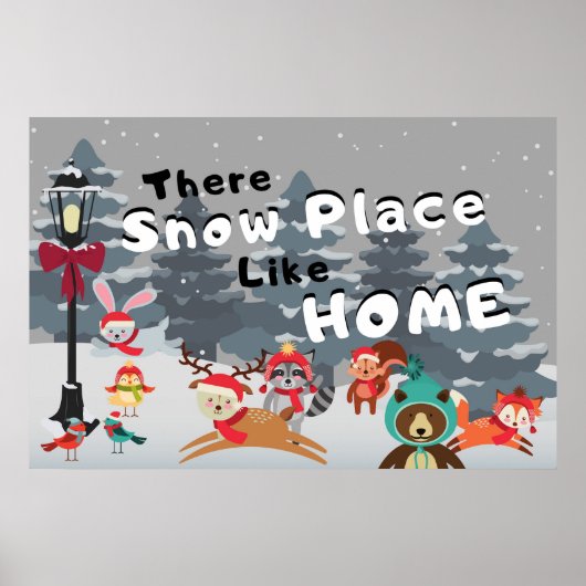 "Winter Design Cartoon Animal" Wall Art Poster (Vorne)