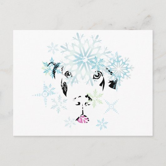 Winter Deutsche Dogge Postkarte (Vorderseite)