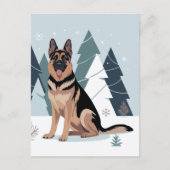 Winter Deutscher Schäferhund Postkarte (Vorderseite)