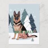 Winter Deutscher Schäferhund  Postkarte (Vorderseite)