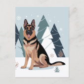 Winter Deutscher Schäferhund  Postkarte (Vorderseite)
