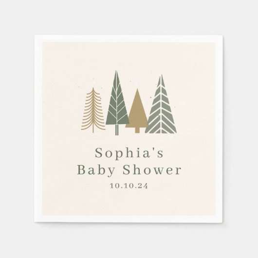 Winter Dezember Baby Dusche Serviette (Vorderseite)