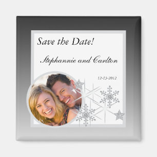 Winter-Diamant-Hochzeits-Mitteilungs-Magnet Magnet