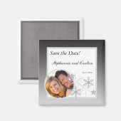 Winter Diamond Wedding Magnet (Vorderseite/Rückseite)