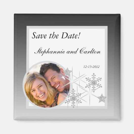 Winter Diamond Wedding Magnet (Vorne)