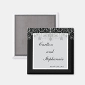 Winter Diamond Wedding Magnet Bevorzugung (Vorderseite/Rückseite)