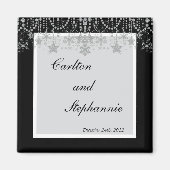 Winter Diamond Wedding Magnet Bevorzugung (Vorne)