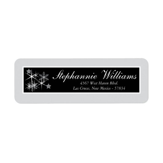 Winter Diamond Wedding Return Address Label (Vorne)