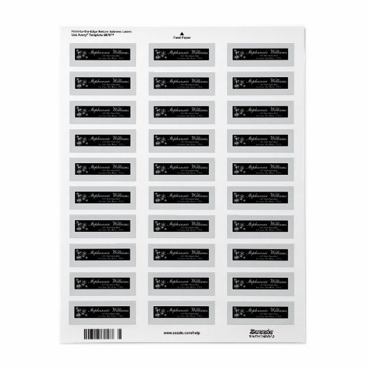 Winter Diamond Wedding Return Address Label (Vorne)