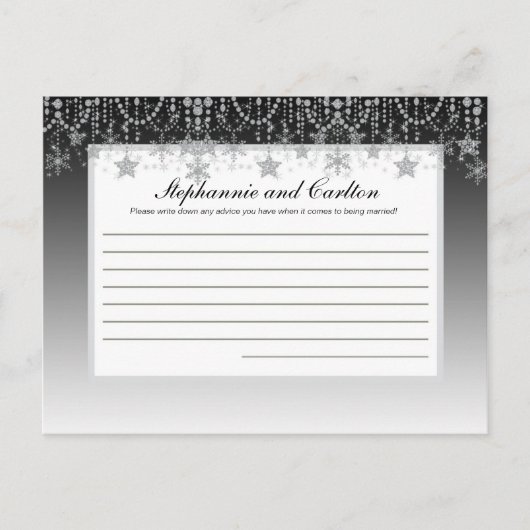 Winter Diamond Wedding Writable Advice Card Hinweiskarte (Vorderseite)