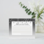 Winter Diamond Wedding Writable Advice Card Hinweiskarte (Stehend Vorderseite)
