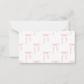 Winter Diaper Raffelkarte Rosa Bow Mitteilungskarte (Rückseite)