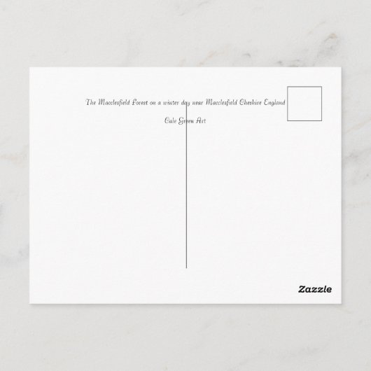 Winter Die Macclesfield-Waldkarte Postkarte (Rückseite)