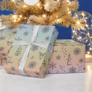 Winter Dinge wrapping Papier Rainbow Sorbet Schief Geschenkpapier