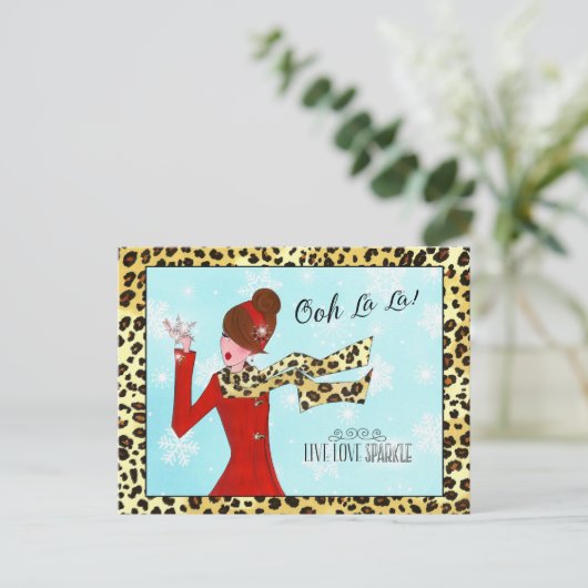 WINTER DIVA - Live Liebe Sparkle! Postkarte (Stehend Vorderseite)