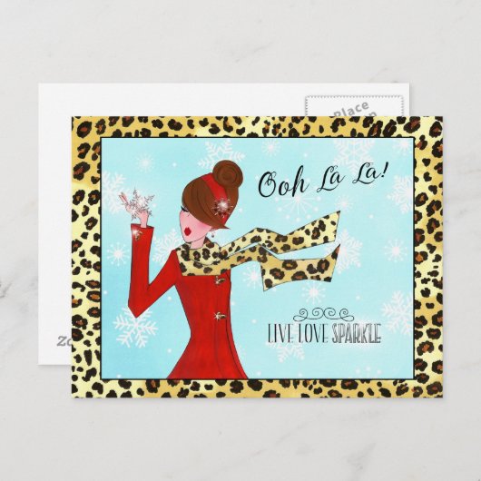 WINTER DIVA - Live Liebe Sparkle! Postkarte (Vorne/Hinten)