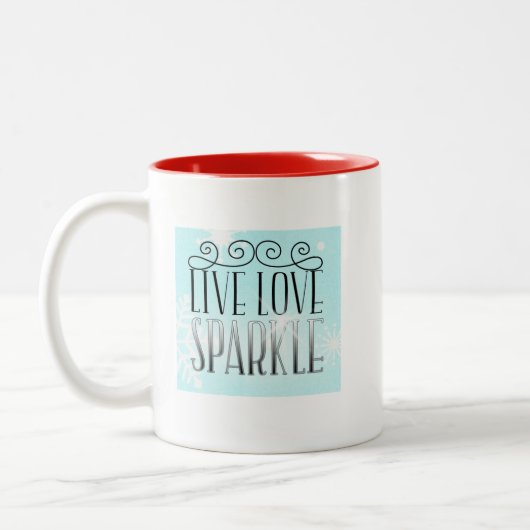 WINTER DIVA - Live Liebe Sparkle! Zweifarbige Tasse (Links)