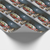 Winter Doberman Caravan Weihnachtsabenteuer Geschenkpapier (Ecke)