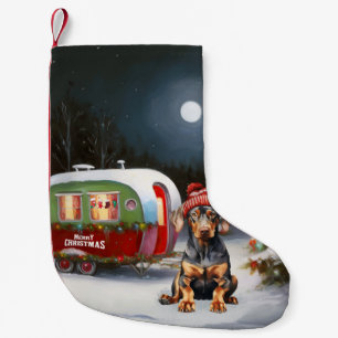 Winter Doberman Karawanen-Weihnachtsabenteuer Kleiner Weihnachtsstrumpf