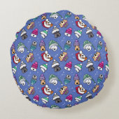 Winter Dogs Rundes Kissen (Rückseite)