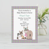 Winter Donkey Baby Shower Einladung - neutral (Stehend Vorderseite)