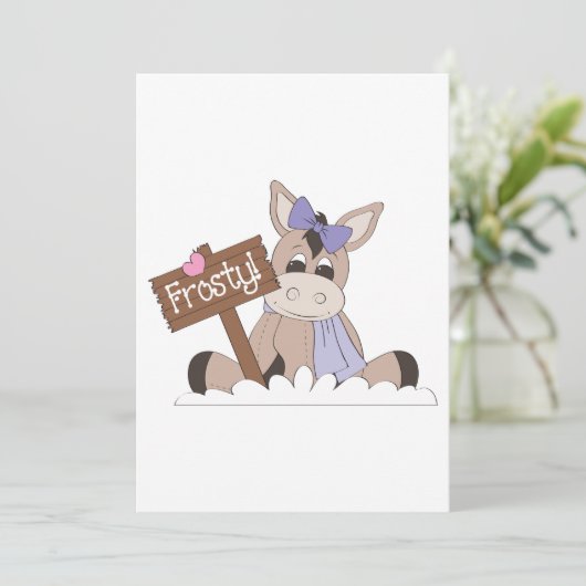 Winter Donkey Einladung (Stehend Vorderseite)