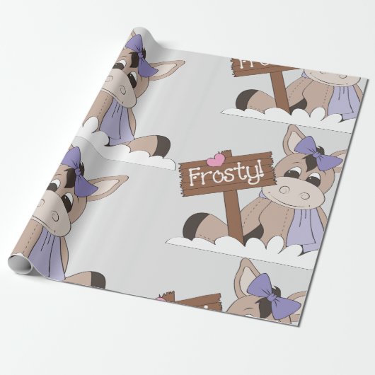 Winter Donkey Geschenkpapier (Ungerollt)