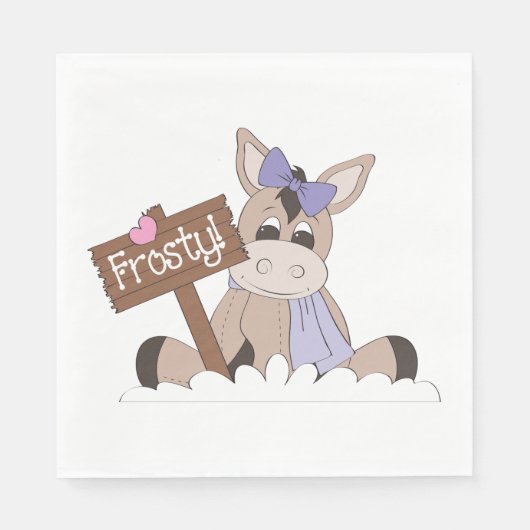 Winter Donkey Serviette (Vorderseite)