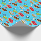 Winter Donuts & Hot Chocolate Muster Geschenkpapier (Ecke)