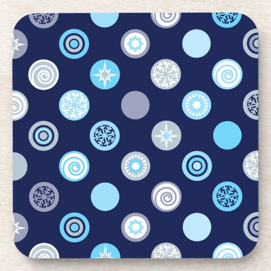 Winter Dots Blue Saison Untersetzer Set (Vorderseite)