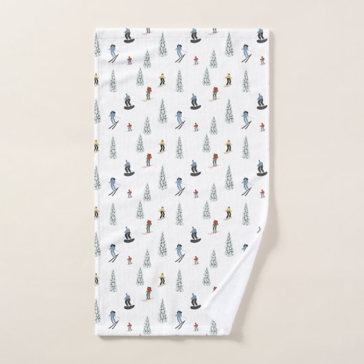 Winter Downhill Pattern Badhandtuch Set (Handtuch)