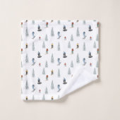 Winter Downhill Pattern Badhandtuch Set (Waschlappen)