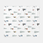 Winter Downhill Pattern Fleecedecke (Vorderseite (Horizontal))